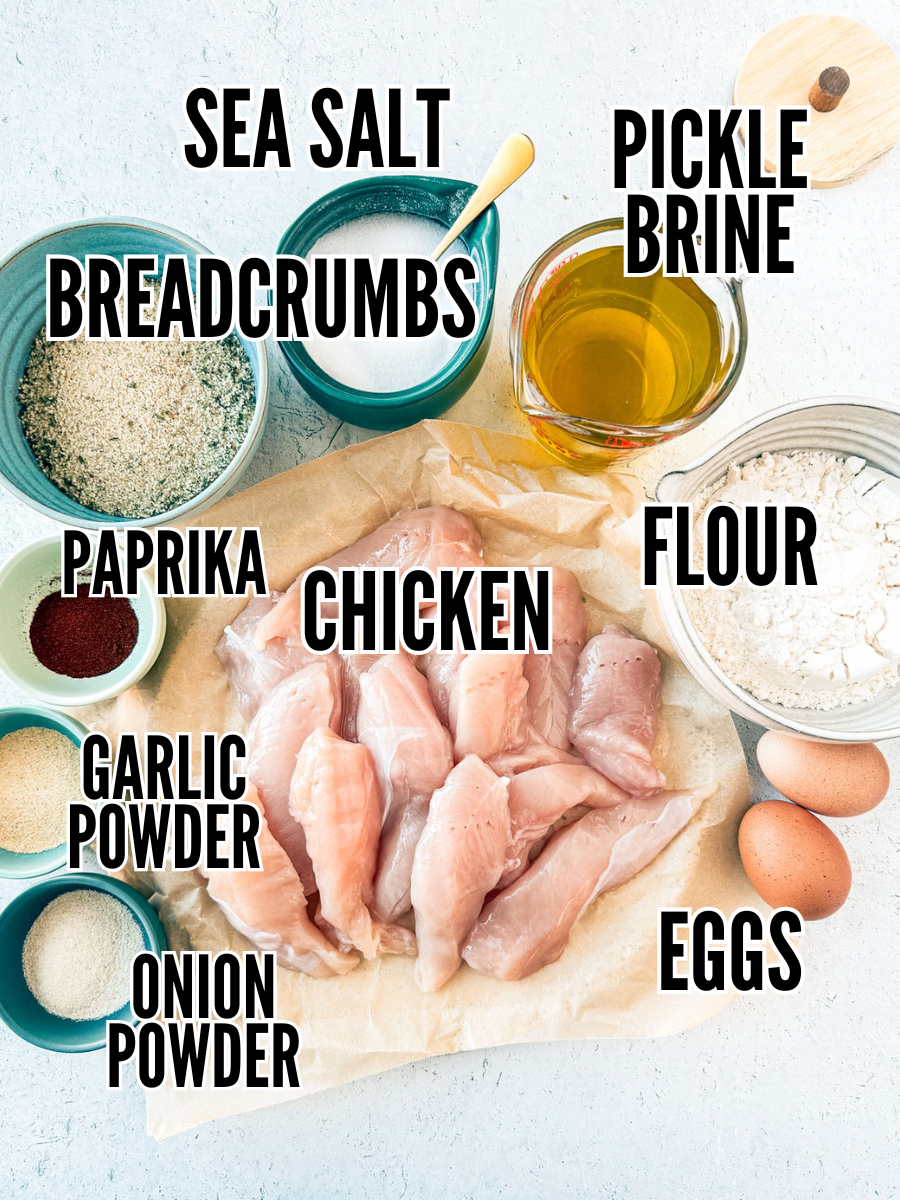 Ingredients laid out on a light background.