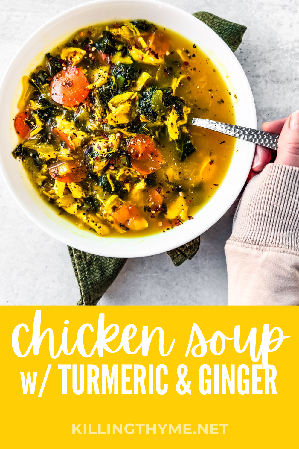 Healing Chicken Soup With Turmeric & Ginger Killing Thyme