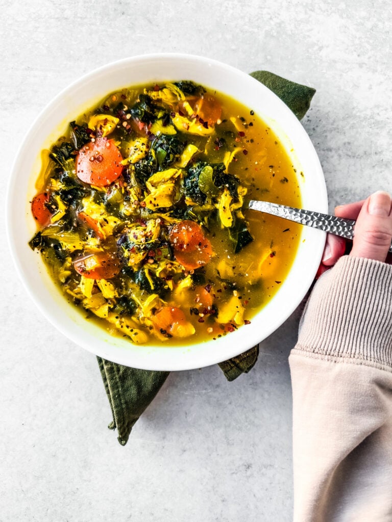 Healing Chicken Soup With Turmeric & Ginger - Killing Thyme