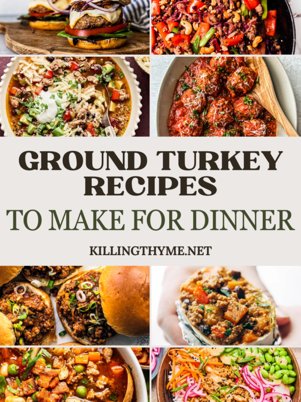 ground turkey recipes collage.