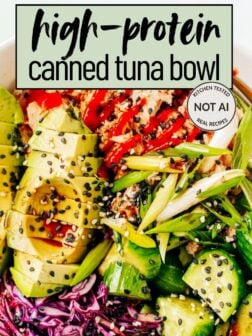 high-protein canned tuna bowl pin