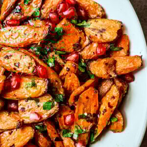 Hot honey carrots in a serving bowl.