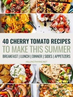 Cherry tomato recipes collage.