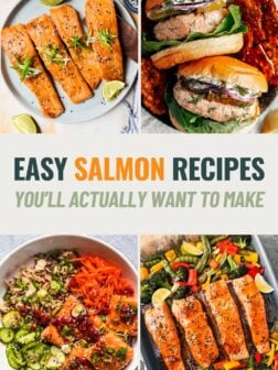 Collage of easy salmon recipes.