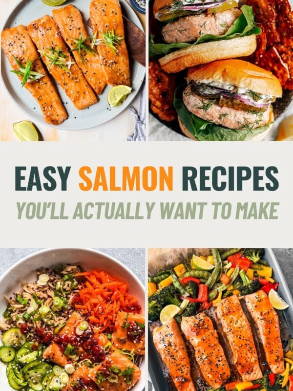 Collage of easy salmon recipes.