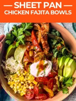 Sheet Pan Chicken Fajita Bowls PIN