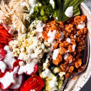 Close up of Buffalo Chicken Bowl.