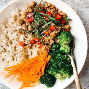 ground chicken teriyaki bowls