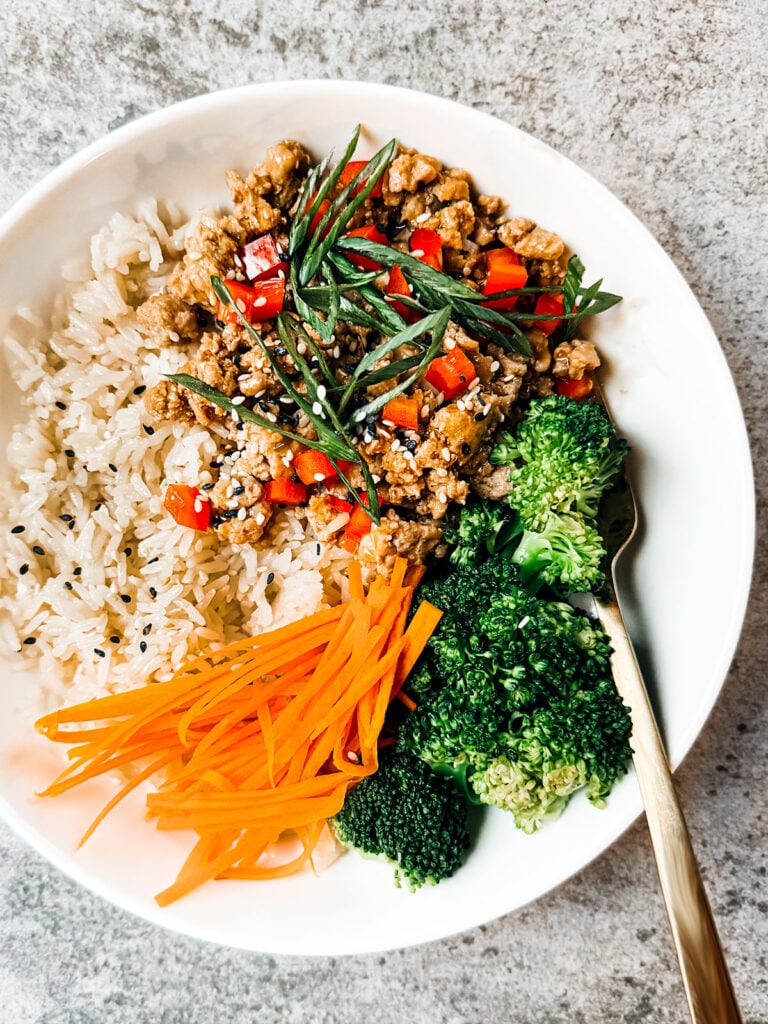 ground chicken teriyaki bowls