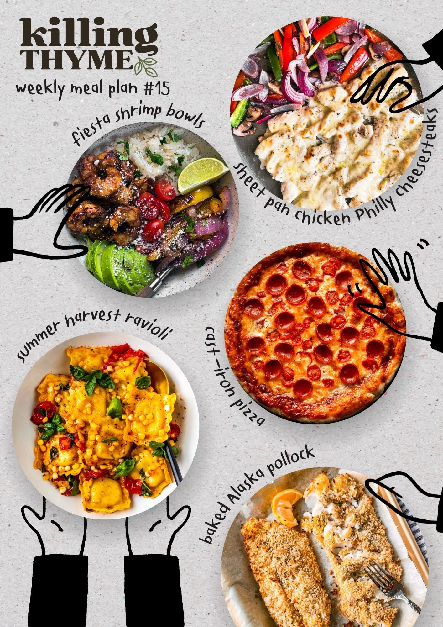 Collection of meals in weekly meal plan 15.