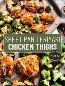 sheet pan teriyaki chicken thighs pin